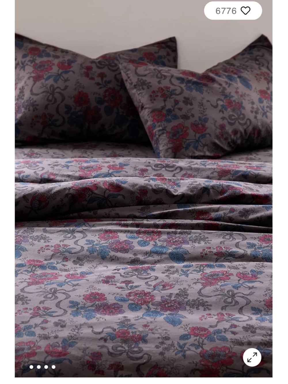 Urban Outfitters Home Catlyn Floral Patterned Duvet Cover Set Full / Queen